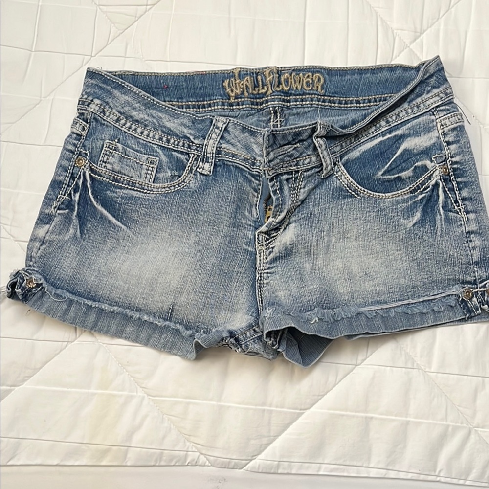 Wallflower Women's Denim Shorts - Light Blue